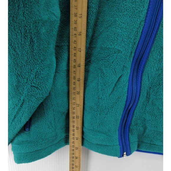 VINTAGE LL Bean Jacket XL Teal Fleece 90s Hiking Full Zip Coat - Picture 5 of 13